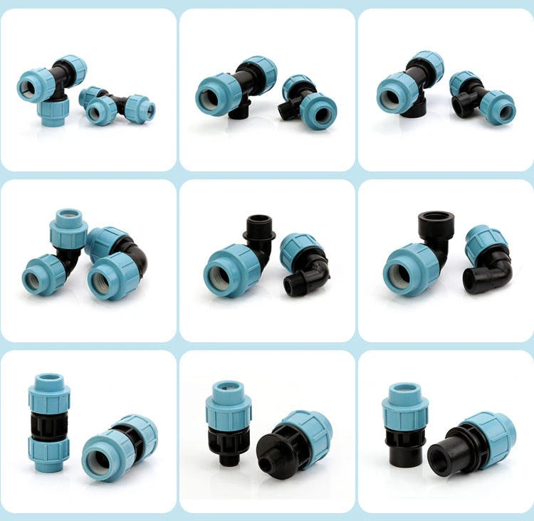 Tube Polypropylene Compression Fittings Sib npaug Txiv neej Poj Niam Threaded Fittings